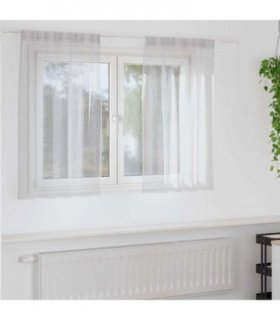 vidaXL Voile Curtain 2 pcs Light Grey 140 x 140 cm Polyester — Model: with rod pockets