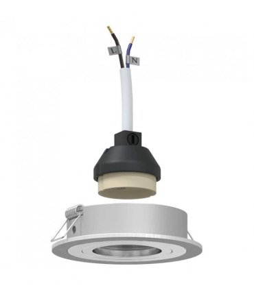 vidaXL Spotlight Silver 9 x 9 x 2 cm Aluminium — Model: Round