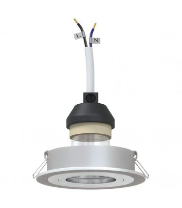 vidaXL Spotlight Silver 9 x 9 x 2 cm Aluminium — Model: Round