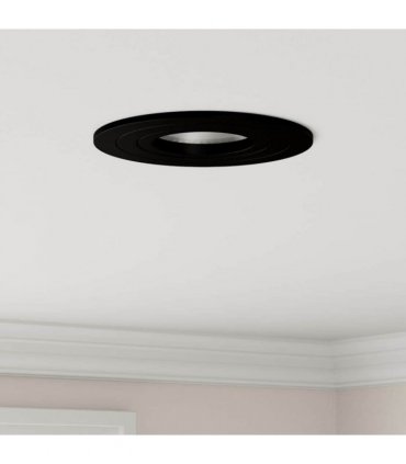 vidaXL Spotlight 6 pcs Black 9 x 9 x 2 cm Aluminium — Model: Round