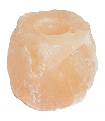 vidaXL Salt Stone Tealight Holders Pink Rock Salt — Size: Small