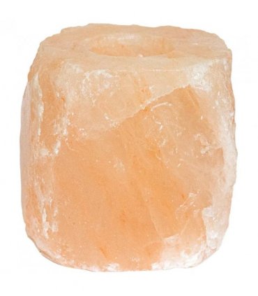 vidaXL Salt Stone Tealight Holders Pink Rock Salt — Size: Small