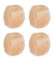 vidaXL Salt Stone Tealight Holders Pink Rock Salt — Size: Medium