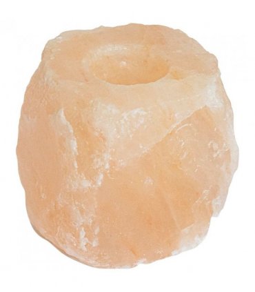 vidaXL Salt Stone Tealight Holders Pink Rock Salt — Size: Medium