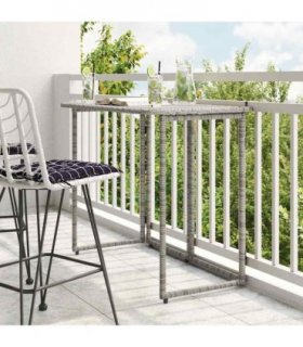 vidaXL Folding Garden Table Grey 90x51x75 cm Poly Rattan