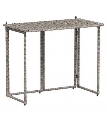 vidaXL Folding Garden Table Grey 90x51x75 cm Poly Rattan