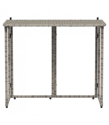 vidaXL Folding Garden Table Grey 90x51x75 cm Poly Rattan