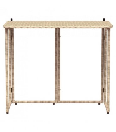 vidaXL Folding Garden Table Beige 90x51x75 cm Poly Rattan