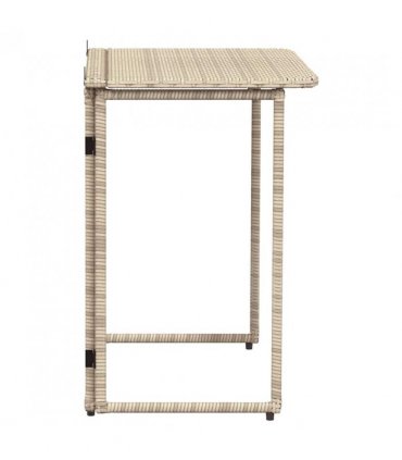 vidaXL Folding Garden Table Beige 90x51x75 cm Poly Rattan