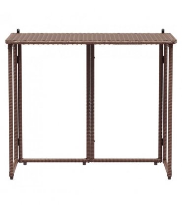 vidaXL Folding Garden Table Brown 90x51x75 cm Poly Rattan