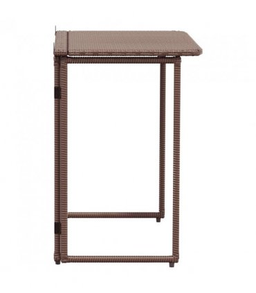 vidaXL Folding Garden Table Brown 90x51x75 cm Poly Rattan