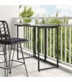 vidaXL Folding Garden Table Black 90x51x75 cm Poly Rattan