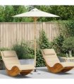 vidaXL Garden Parasol Cream White Ø 180 x 230 cm Bamboo — Size: 180 x 180 x 230 cm