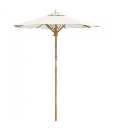 vidaXL Garden Parasol Cream White Ø 180 x 230 cm Bamboo — Size: 180 x 180 x 230 cm