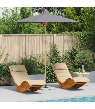 vidaXL Garden Parasol Dark Grey Ø 240 x 260 cm Bamboo — Size: 240 x 240 x 260 cm