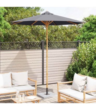 vidaXL Garden Parasol Dark Grey Ø 240 x 260 cm Bamboo — Size: 240 x 240 x 260 cm