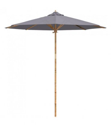 vidaXL Garden Parasol Dark Grey Ø 240 x 260 cm Bamboo — Size: 240 x 240 x 260 cm