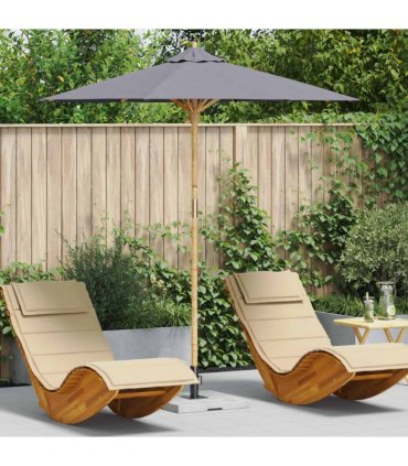 vidaXL Garden Parasol Dark Grey Ø 217 x 230 cm Bamboo — Size: 217 x 217 x 230 cm