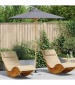 vidaXL Garden Parasol Dark Grey Ø 217 x 230 cm Bamboo — Size: 217 x 217 x 230 cm