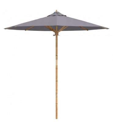 vidaXL Garden Parasol Dark Grey Ø 217 x 230 cm Bamboo — Size: 217 x 217 x 230 cm