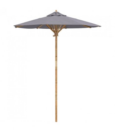 vidaXL Garden Parasol Dark Grey Ø 180 x 230 cm Bamboo — Size: 180 x 180 x 230 cm