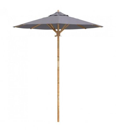 vidaXL Garden Parasol Dark Grey Ø 180 x 230 cm Bamboo — Size: 180 x 180 x 230 cm