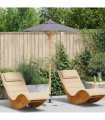 vidaXL Garden Parasol Dark Grey Ø 150 x 210 cm Bamboo — Size: 150 x 150 x 210 cm