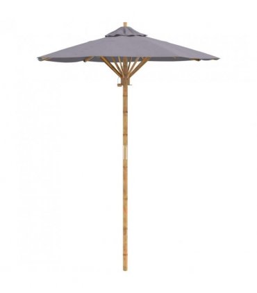vidaXL Garden Parasol Dark Grey Ø 150 x 210 cm Bamboo — Size: 150 x 150 x 210 cm