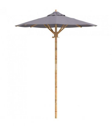 vidaXL Garden Parasol Dark Grey Ø 150 x 210 cm Bamboo — Size: 150 x 150 x 210 cm