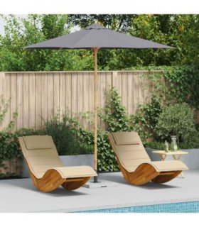 vidaXL Garden Parasol Dark Grey Ø 270 x 260 cm Bamboo — Size: 270 x 270 x 260 cm