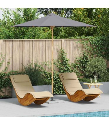 vidaXL Garden Parasol Dark Grey Ø 270 x 260 cm Bamboo — Size: 270 x 270 x 260 cm