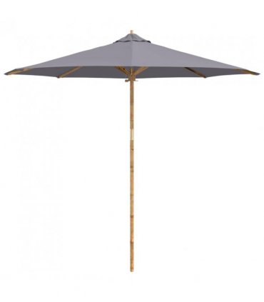 vidaXL Garden Parasol Dark Grey Ø 270 x 260 cm Bamboo — Size: 270 x 270 x 260 cm