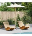 vidaXL Garden Parasol Cream White Ø 240 x 260 cm Bamboo — Size: 240 x 240 x 260 cm
