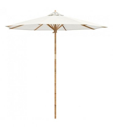 vidaXL Garden Parasol Cream White Ø 240 x 260 cm Bamboo — Size: 240 x 240 x 260 cm
