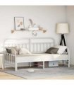 vidaXL Daybed Frame White 90 x 190 cm Powder-Coated Steel — Model: with trundle