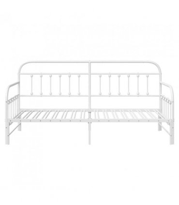 vidaXL Daybed Frame White 90 x 190 cm Powder-Coated Steel — Model: with trundle