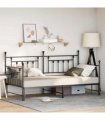 vidaXL Daybed Frame Black 90 x 200 cm Steel — Model: with trundle