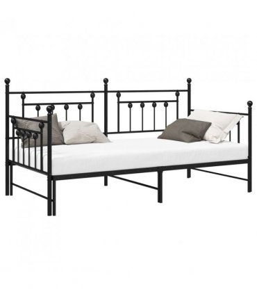 vidaXL Daybed Frame Black 90 x 200 cm Steel — Model: with trundle