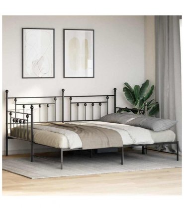 vidaXL Daybed Frame Black 90 x 200 cm Steel — Model: with trundle