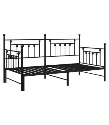 vidaXL Daybed Frame Black 90 x 200 cm Steel — Model: with trundle