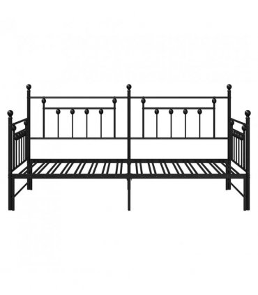 vidaXL Daybed Frame Black 90 x 200 cm Steel — Model: with trundle