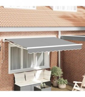 vidaXL Awning Frame Manual Adjustable White 3 x 2 m Steel