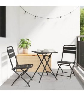 vidaXL Garden Folding Chair Folding 2 pcs Anthracite 42 x 52 x82cm