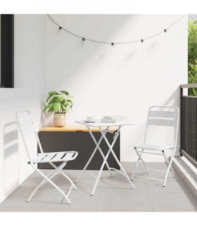 vidaXL Garden Folding Chair Folding 2 pcs White 42 x 52 x82cm