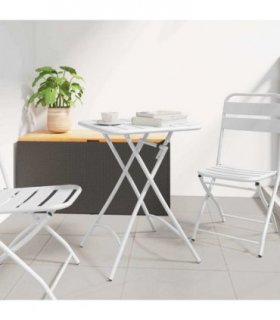 vidaXL Bistro Table White 55 x 55 x 72.5 cm Powder-coated Steel