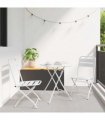 vidaXL Bistro Set 3 pcs White Steel