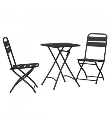 vidaXL Bistro Set 3 pcs Anthracite Steel