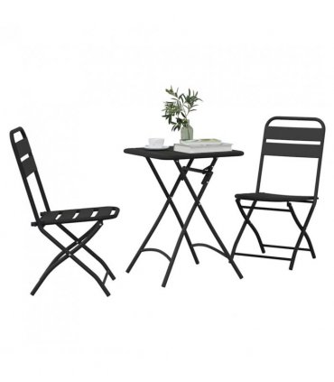 vidaXL Bistro Set 3 pcs Anthracite Steel