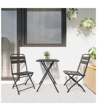 vidaXL Bistro Set 3 pcs Anthracite Steel