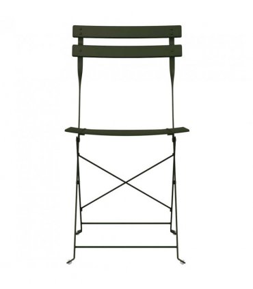 vidaXL Garden Folding Chair Folding 2 pcs Green 42 x 46 x 82cm Metal — Colour: Dark green